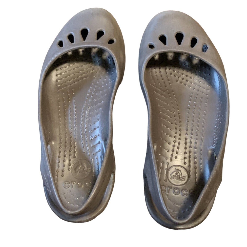 Crocs Women's Kadee Ballet Flat Brown 7 W Round Toe Slip-On CutOut Comfort Shoe